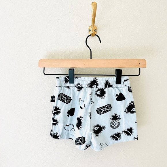 Huxbaby Blue/Black Printed Graphic Shorts in Size 4 - Picture 2 of 5
